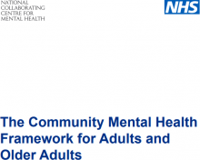 The community mental health framework for adults and older adults